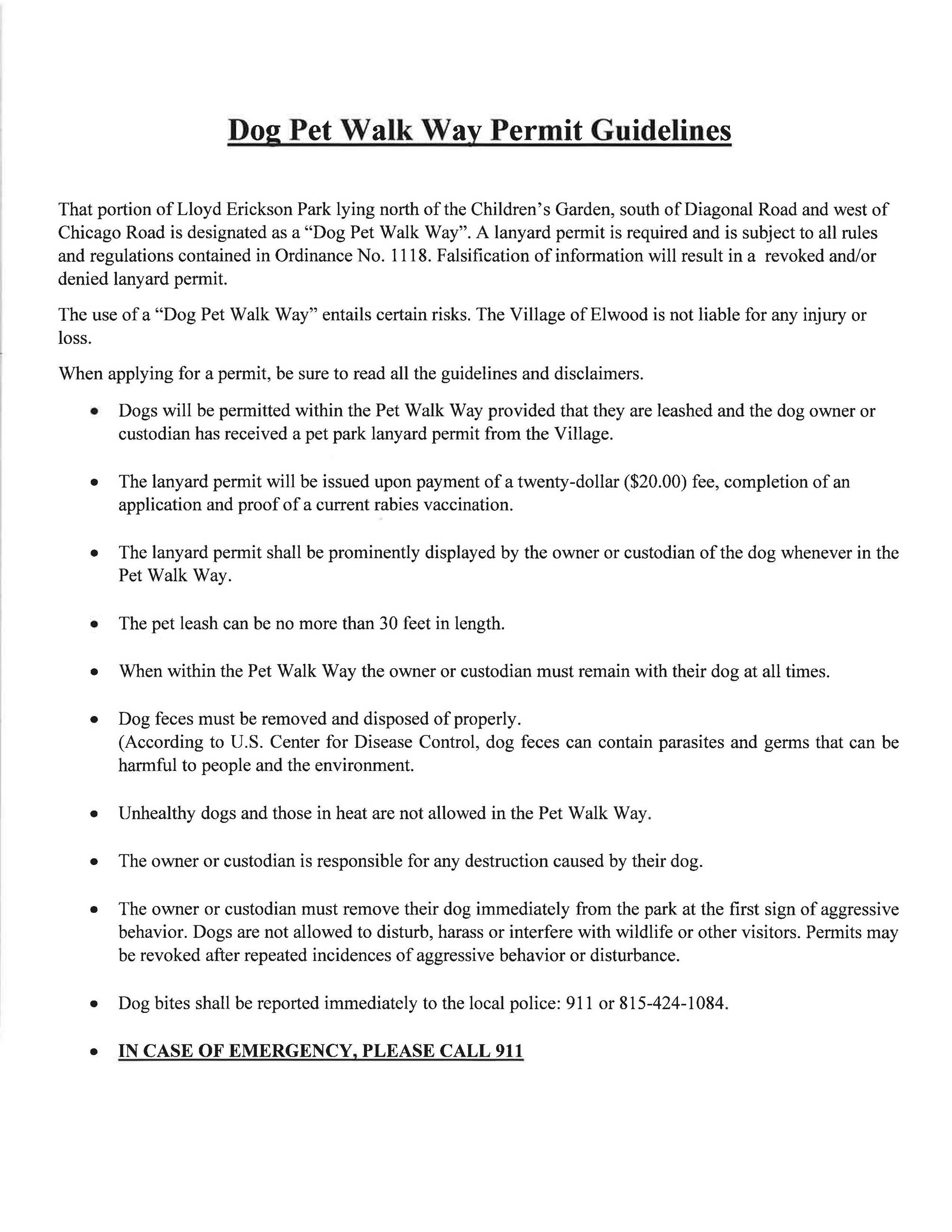 Dog Pet Walk Way Guidlines